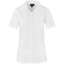 Ladies Short Sleeve Empire Shirt White Front